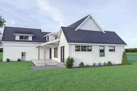 Contemporary, Farmhouse House Plan 40986 with 4 Bed, 4 Bath, 2 Car Garage Picture 2