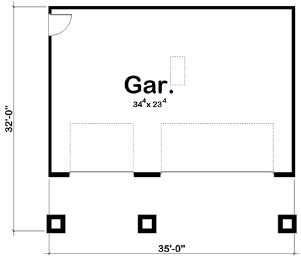 Craftsman, Traditional 3 Car Garage Plan 41139 First Level Plan