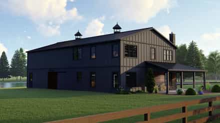 Barndominium, Country, Craftsman House Plan 41838 with 3 Bed, 4 Bath, 2 Car Garage Picture 2