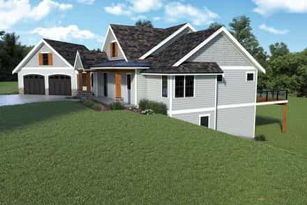 Coastal, Craftsman, Traditional House Plan 43605 with 3 Bed, 3 Bath, 2 Car Garage Picture 1