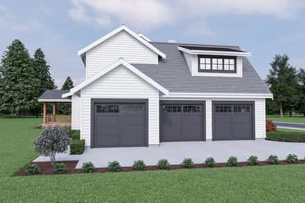 Contemporary, Country, Farmhouse House Plan 43609 with 3 Bed, 3 Bath, 3 Car Garage Picture 2