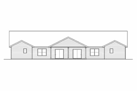 Cottage, Craftsman, Traditional Multi-Family Plan 43702 with 6 Bed, 4 Bath, 4 Car Garage Rear Elevation