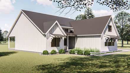 Country, Farmhouse, Southern, Traditional House Plan 44185 with 3 Bed, 2 Bath, 2 Car Garage Picture 2