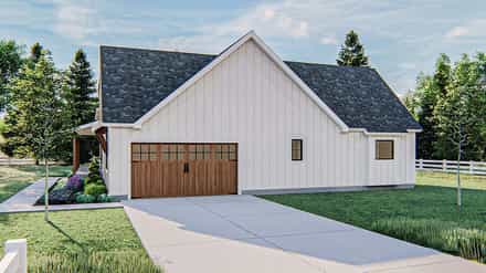 Farmhouse House Plan 44204 with 3 Bed, 2 Bath, 2 Car Garage Picture 1
