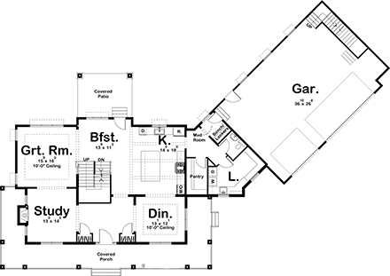 House Plan 44211 First Level Plan