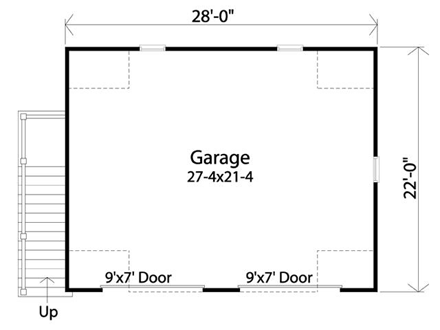 2 Car Garage Plan 45133 First Level Plan