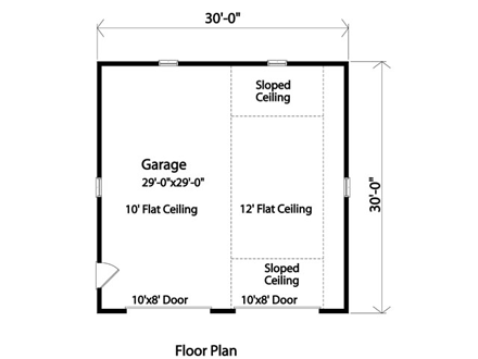 2 Car Garage Plan 45138 First Level Plan