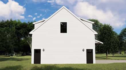 Colonial, Contemporary 3 Car Garage Apartment Plan 50707 with 1 Bed, 1 Bath Picture 2