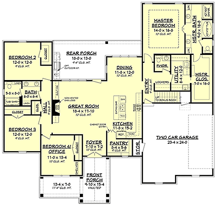 House Plan 51981 First Level Plan