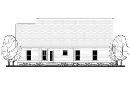 Cottage, Country, Craftsman, Traditional House Plan 56901 with 3 Bed, 2 Bath, 2 Car Garage Rear Elevation