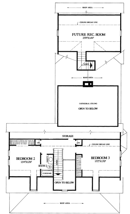 House Plan 57002 Second Level Plan