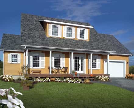 Cape Cod, Country House Plan 65308 with 3 Bed, 3 Bath, 1 Car Garage Picture 1