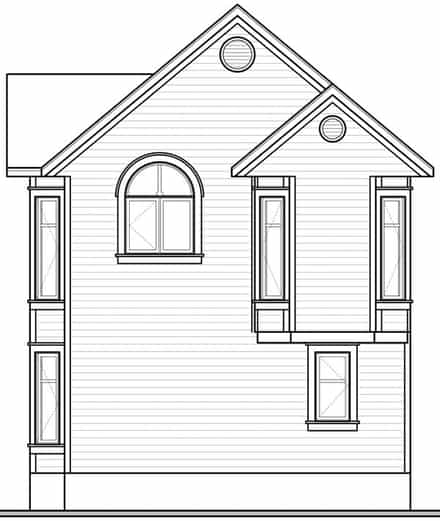Victorian House Plan 65580 with 2 Bed, 2 Bath Rear Elevation
