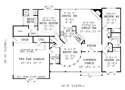 House Plan 69514 First Level Plan