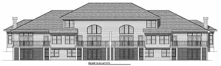 Traditional Multi-Family Plan 73467 with 10 Bed, 10 Bath, 8 Car Garage Rear Elevation