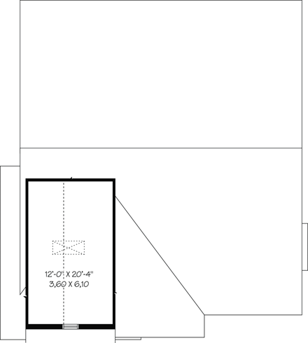 Cape Cod, Craftsman House Plan 76353 with 2 Bed, 1 Bath, 1 Car Garage Second Level Plan