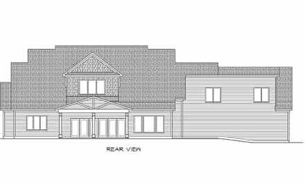 Craftsman, Traditional House Plan 76713 with 4 Bed, 5 Bath, 3 Car Garage Rear Elevation