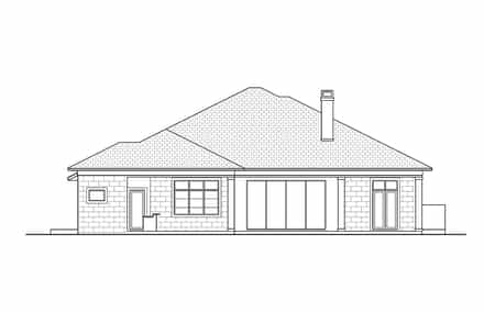 Contemporary House Plan 77627 with 4 Bed, 5 Bath, 3 Car Garage Rear Elevation