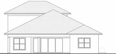 Coastal, Florida House Plan 78171 with 5 Bed, 5 Bath, 3 Car Garage Rear Elevation