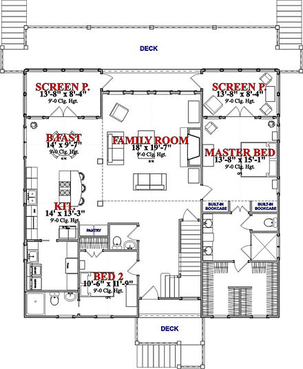 House Plan 78879 First Level Plan