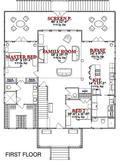 House Plan 78880 First Level Plan