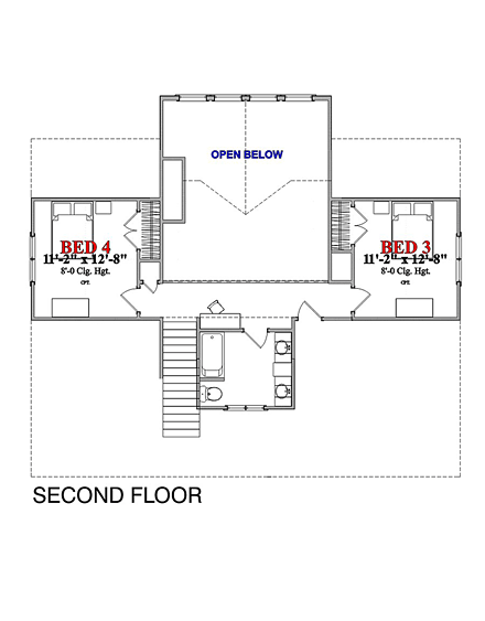 House Plan 78880 Second Level Plan