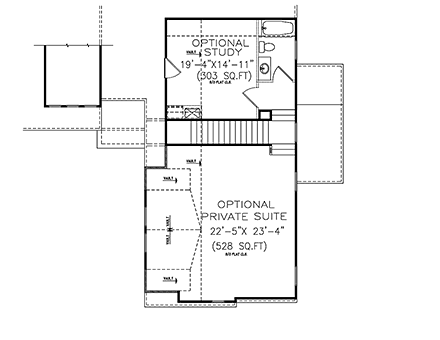 Coastal, Country, Farmhouse House Plan 80742 with 2 Bed, 3 Bath, 2 Car Garage Second Level Plan