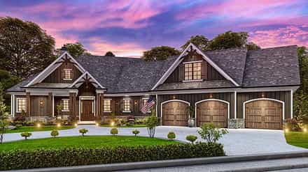 Craftsman House Plan 80745 with 3 Bed, 3 Bath, 3 Car Garage Picture 5