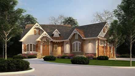 Bungalow, Craftsman, Ranch House Plan 80747 with 3 Bed, 2 Bath, 2 Car Garage Picture 4