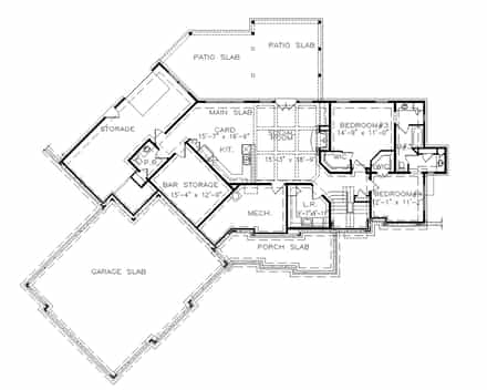 Craftsman, Farmhouse House Plan 80757 with 4 Bed, 5 Bath, 3 Car Garage Lower Level Plan