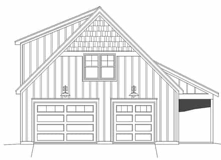 Craftsman, Farmhouse, Traditional 3 Car Garage Apartment Plan 80968 Picture 3
