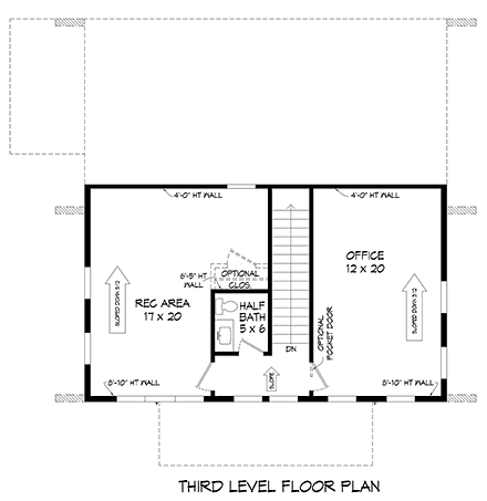 Coastal, Contemporary, Modern House Plan 80980 with 3 Bed, 4 Bath, 2 Car Garage Third Level Plan