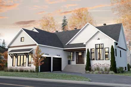 Country, Farmhouse, Ranch House Plan 81812 with 3 Bed, 2 Bath, 2 Car Garage Picture 1