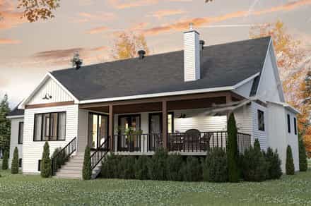 Country, Farmhouse, Ranch House Plan 81812 with 3 Bed, 2 Bath, 2 Car Garage Picture 2