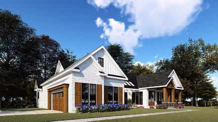 Bungalow, Craftsman, Farmhouse, One-Story House Plan 82557 with 3 Bed, 4 Bath, 2 Car Garage Picture 2