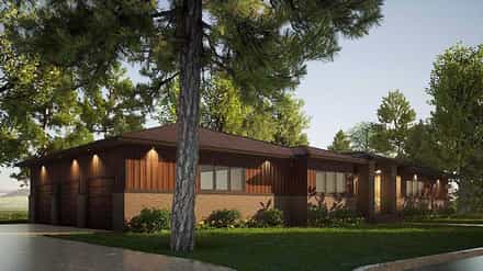 Contemporary, Modern, Prairie House Plan 82604 with 3 Bed, 4 Bath, 3 Car Garage Picture 2