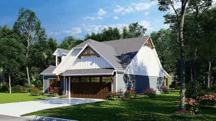 Bungalow, Cottage, Craftsman, Traditional House Plan 82652 with 3 Bed, 2 Bath, 2 Car Garage Picture 1
