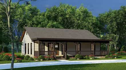 Cabin, Country, Farmhouse, Southern, Traditional House Plan 82659 with 2 Bed, 3 Bath Picture 2