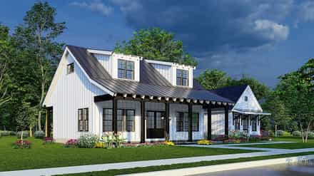 Cottage, Country, Farmhouse, Southern House Plan 82660 with 3 Bed, 3 Bath Picture 2