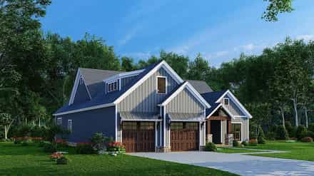 Bungalow, Cottage, Craftsman, Farmhouse, Traditional House Plan 82661 with 3 Bed, 2 Bath, 2 Car Garage Picture 2