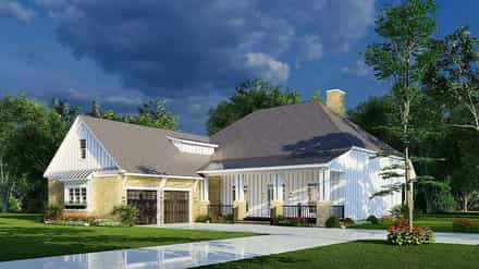 Bungalow, Country, Craftsman, Farmhouse, Southern, Traditional House Plan 82664 with 3 Bed, 2 Bath, 2 Car Garage Picture 1