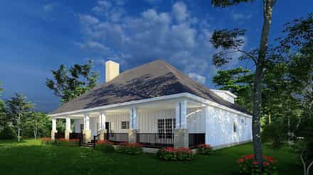 Bungalow, Country, Craftsman, Farmhouse, Southern, Traditional House Plan 82664 with 3 Bed, 2 Bath, 2 Car Garage Picture 2