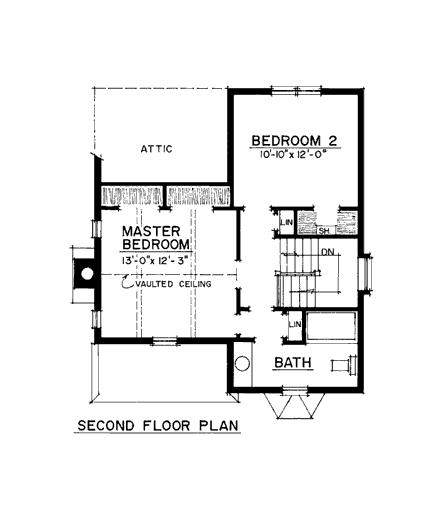 House Plan 86001 Second Level Plan