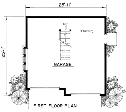 Cottage, European, Tudor, Victorian 2 Car Garage Plan 86051 First Level Plan