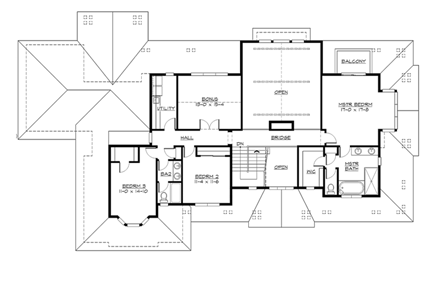 House Plan 87525 Second Level Plan