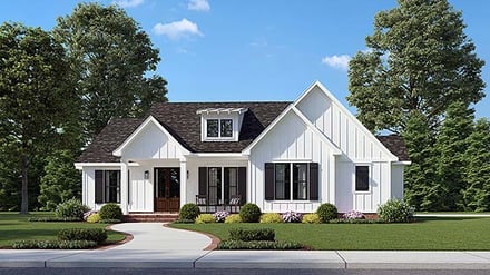 Country, Craftsman, Farmhouse House Plan 41439 with 3 Bed, 2 Bath, 2 Car Garage Elevation