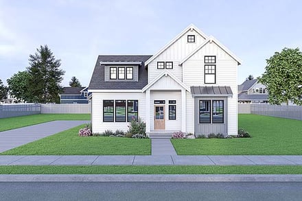 Contemporary, Country, Craftsman, Farmhouse House Plan 43604 with 3 Bed, 3 Bath, 2 Car Garage Elevation