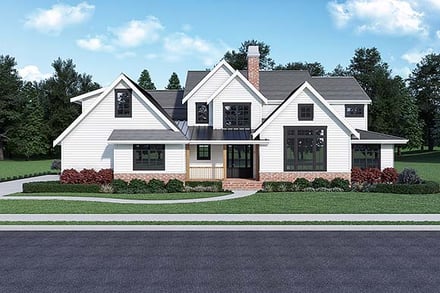 Contemporary, Country, Farmhouse House Plan 43609 with 3 Bed, 3 Bath, 3 Car Garage Elevation