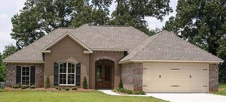 Country, French Country House Plan 56988 with 4 Bed, 2 Bath, 2 Car Garage Elevation