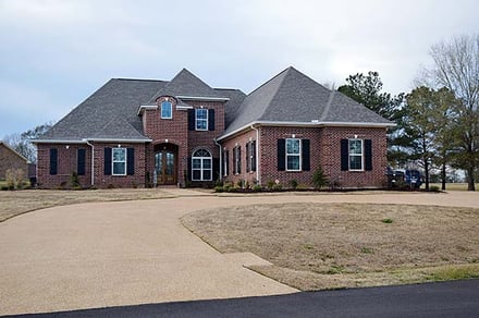 Acadian, French Country, Traditional House Plan 74684 with 3 Bed, 4 Bath, 3 Car Garage Elevation